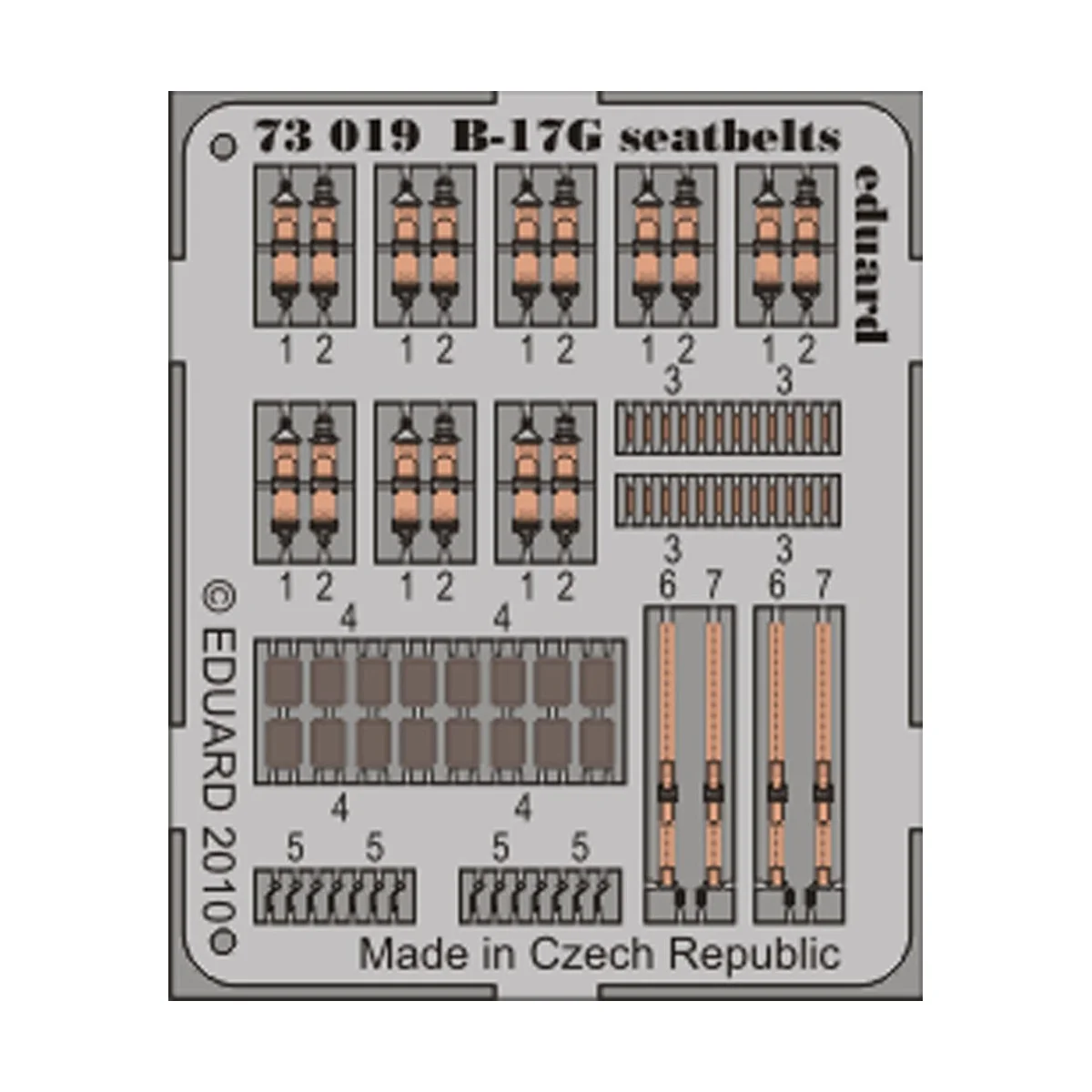 B-17G seatbelts for Revell, 1/72 - Eduard Accessories 73019