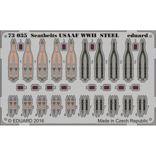 Seatbelts USAAF WWII STEEL, 1/72 - Eduard Accessories 73035