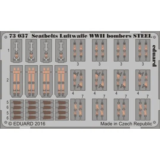 Seatbelts Luftwaffe WWII bombers STEEL, 1/72 - Eduard Accessories 7...