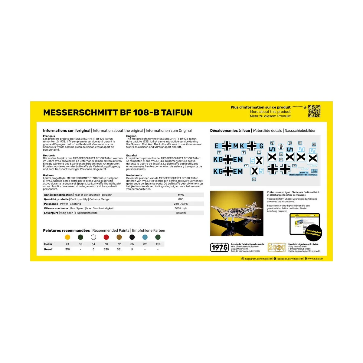 Messerschmitt Bf 108 B Taifun, 1/72 - Heller 80231 Messerschmitt Bf 108 B Taifun, 1/72 - Heller 80231