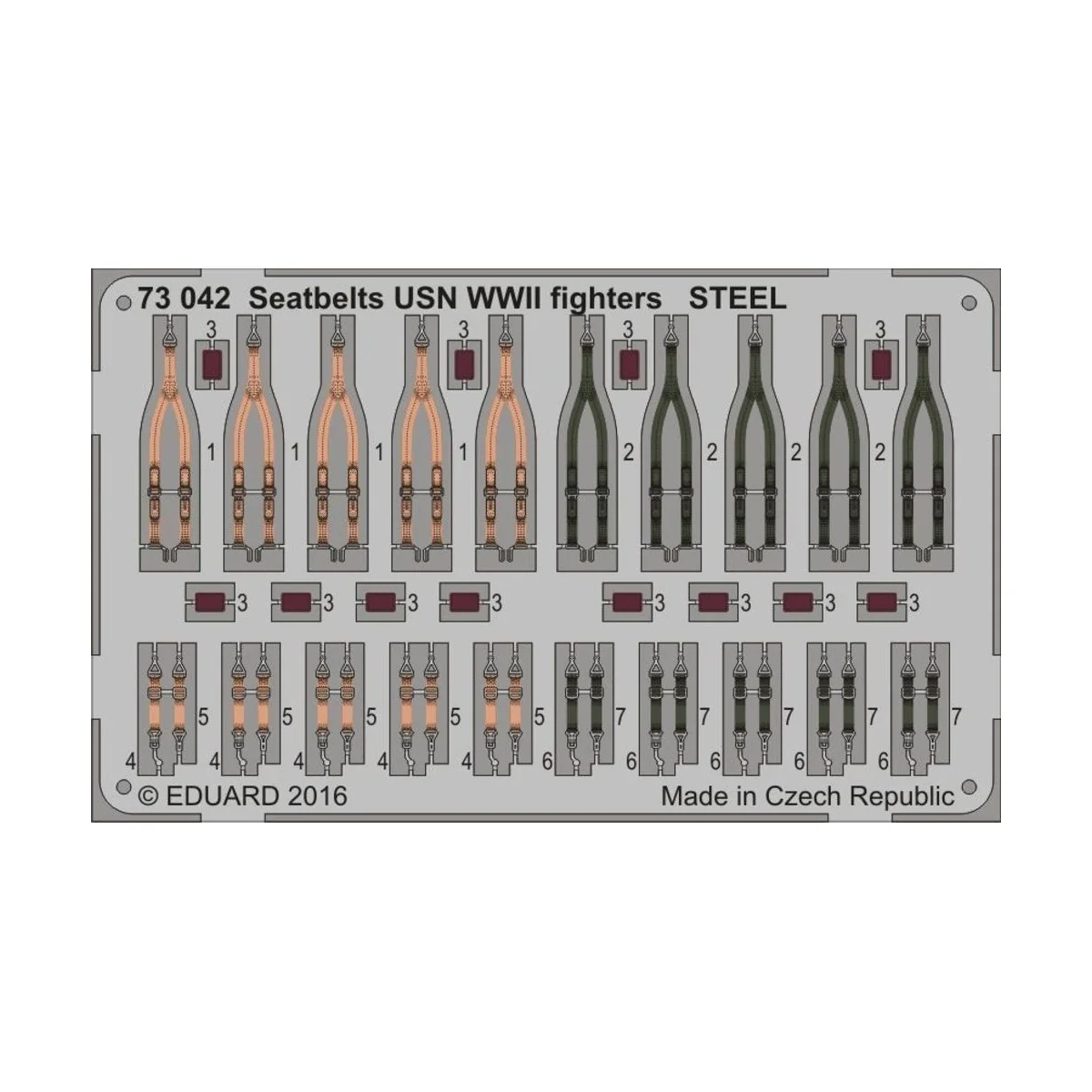 Seatbelts USN WWII fighters STEEL, 1/72 - Eduard Accessories 73042 Seatbelts USN WWII fighters STEEL, 1/72 - Eduard Accessories 73042