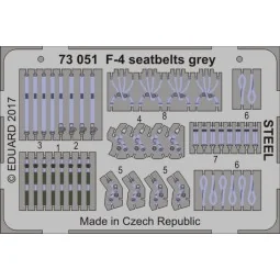 F-4 seatbelts grey STEEL, 1/72 - Eduard Accessories 73051