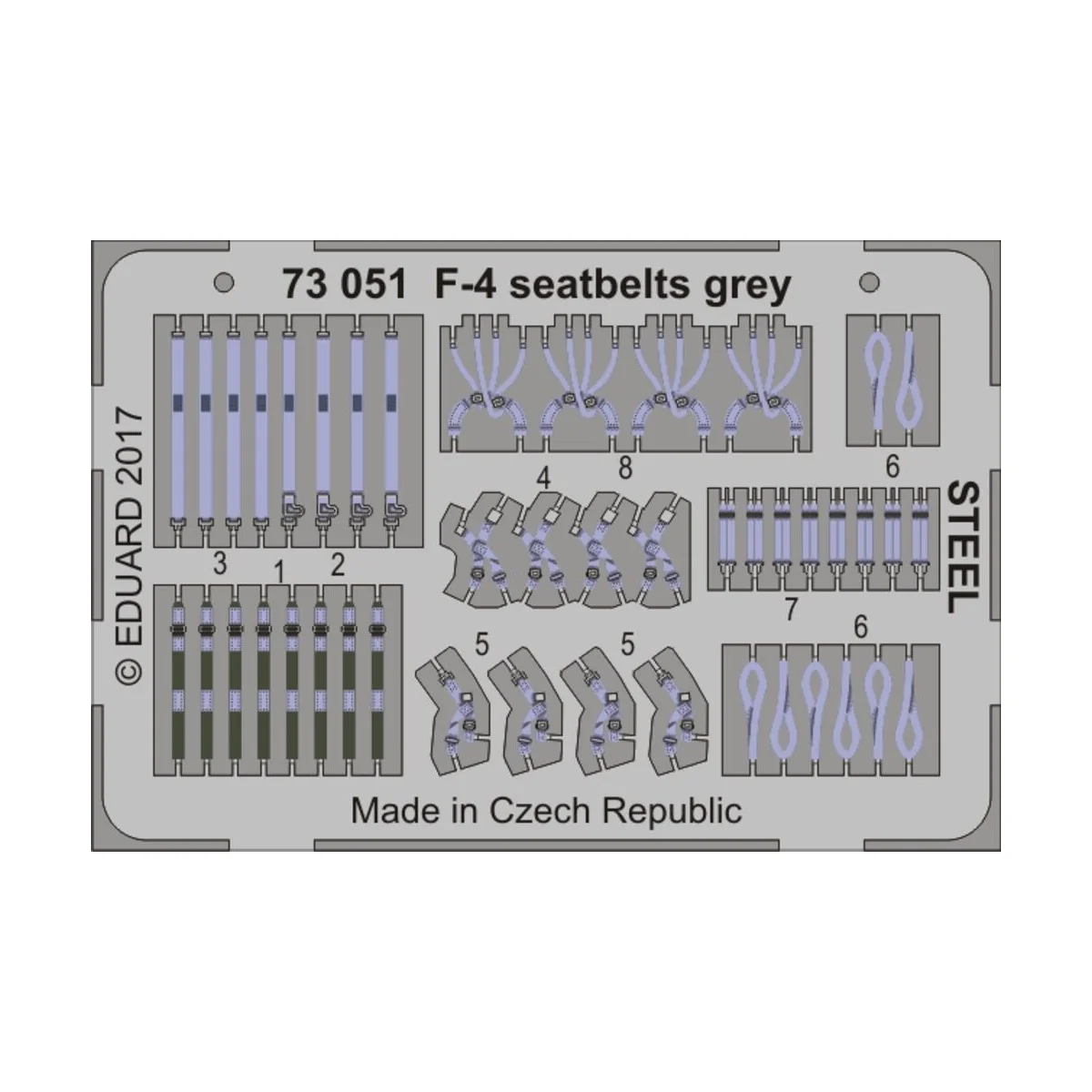 F-4 seatbelts grey STEEL, 1/72 - Eduard Accessories 73051
