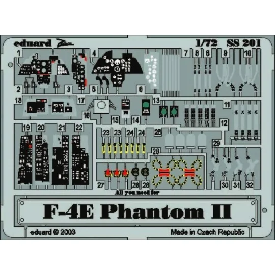 F-4E Phantom II, 1/72 - Eduard Accessories 73201