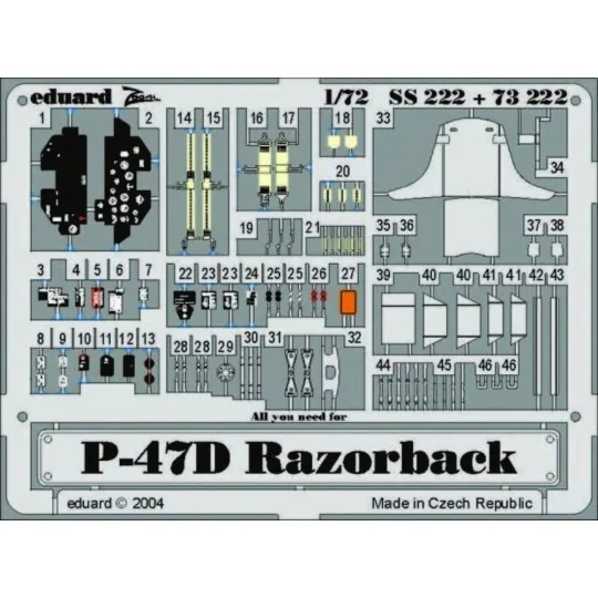 P-47D Razorback, 1/72 - Eduard Accessories 73222 P-47D Razorback, 1/72 - Eduard Accessories 73222
