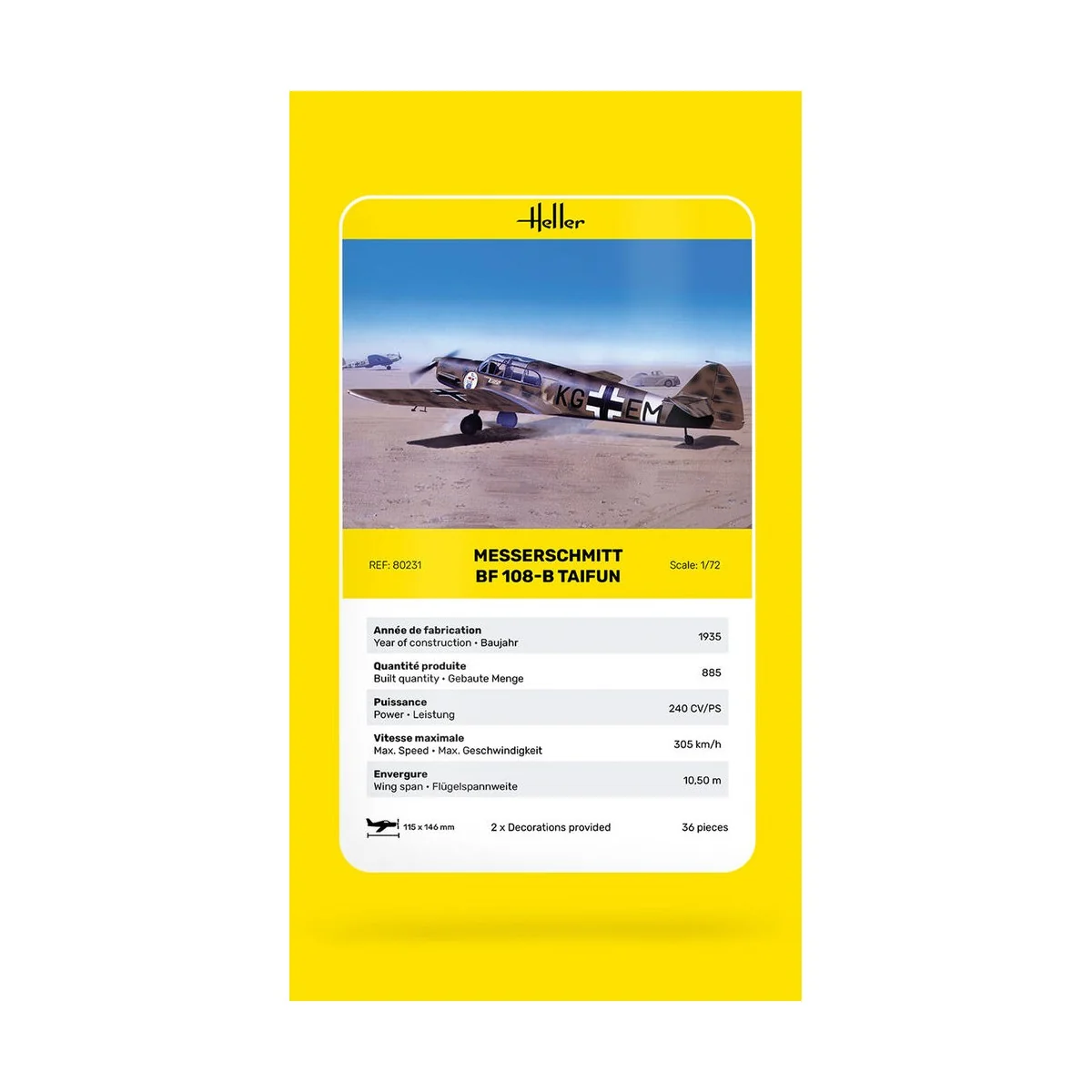 Messerschmitt Bf 108 B Taifun, 1/72 - Heller 80231 Messerschmitt Bf 108 B Taifun, 1/72 - Heller 80231