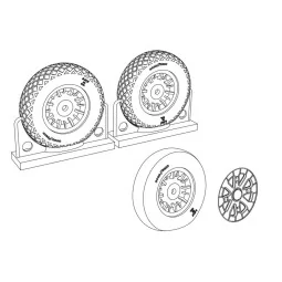 F4U Corsair Diamond Thread Wheels set, 1/48 - Brengun BRL48113