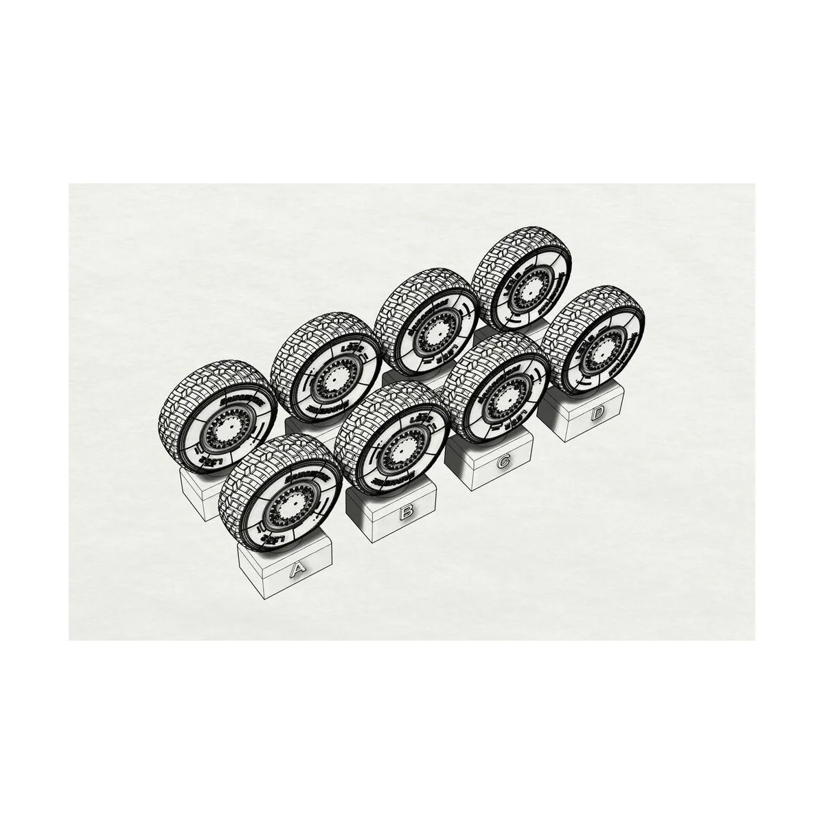JGSDF Type 16 Wheels (Aoshima kit), 1/72 - Hauler HLH72094