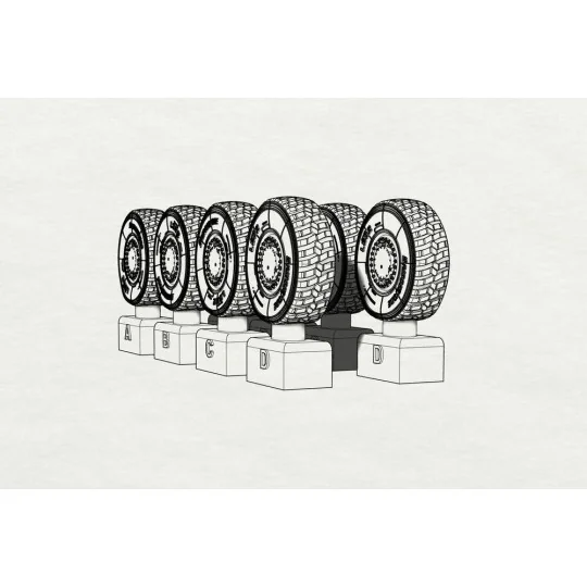 JGSDF Type 16 Wheels (Aoshima kit), 1/72 - Hauler HLH72094