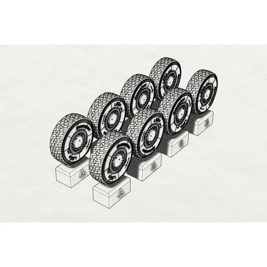 JGSDF Type 16 Wheels (Tamiya kit), 1/48 - Hauler HLX48392