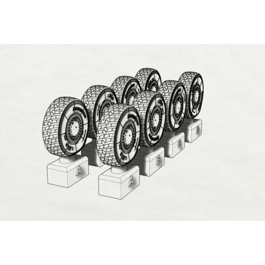 JGSDF Type 16 Wheels (Tamiya kit), 1/35 - Hauler HLU35115
