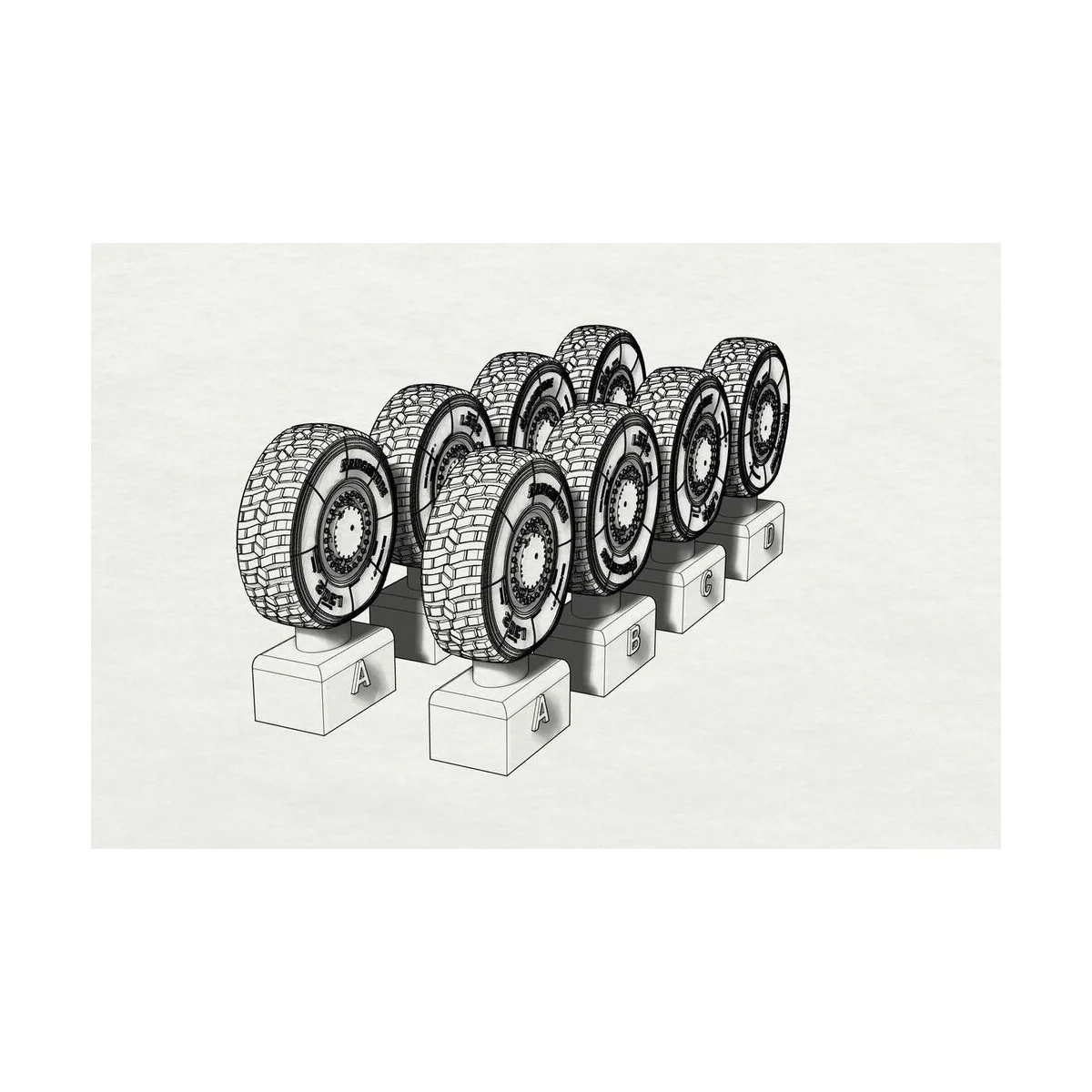 JGSDF Type 16 Wheels (Tamiya kit), 1/35 - Hauler HLU35115