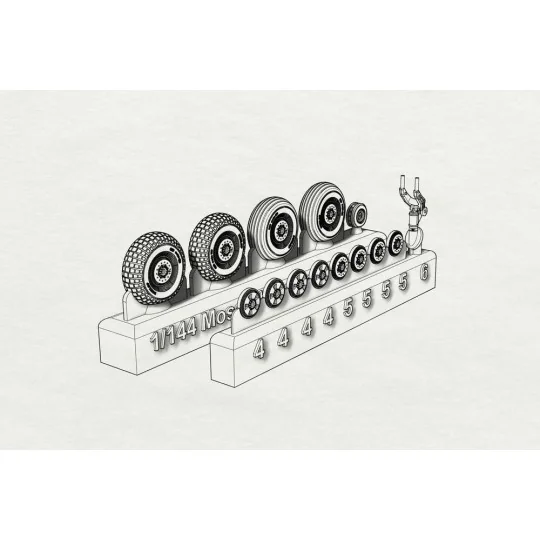 Mosquito wheels, 1/144 - Brengun BRL144153