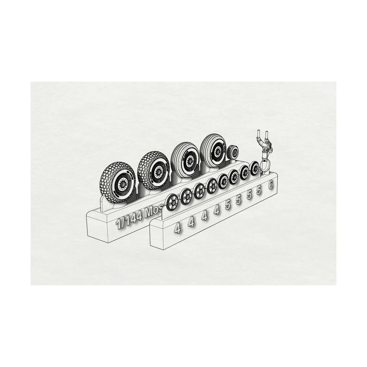 Mosquito wheels, 1/144 - Brengun BRL144153