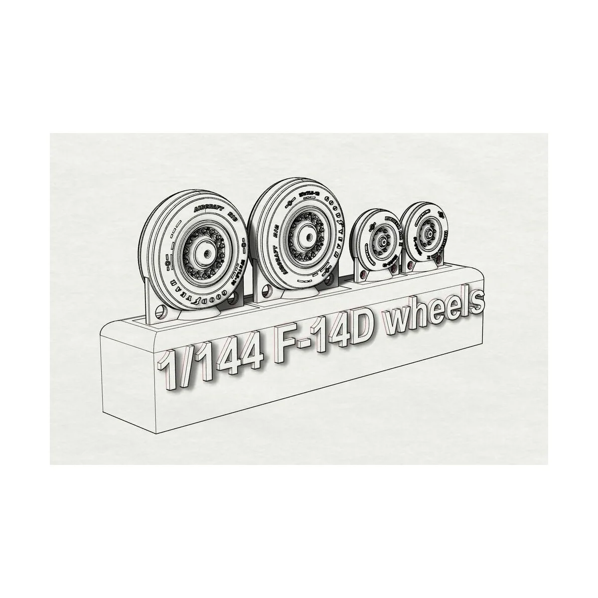 F-14D wheels, 1/144 - Brengun BRL144155