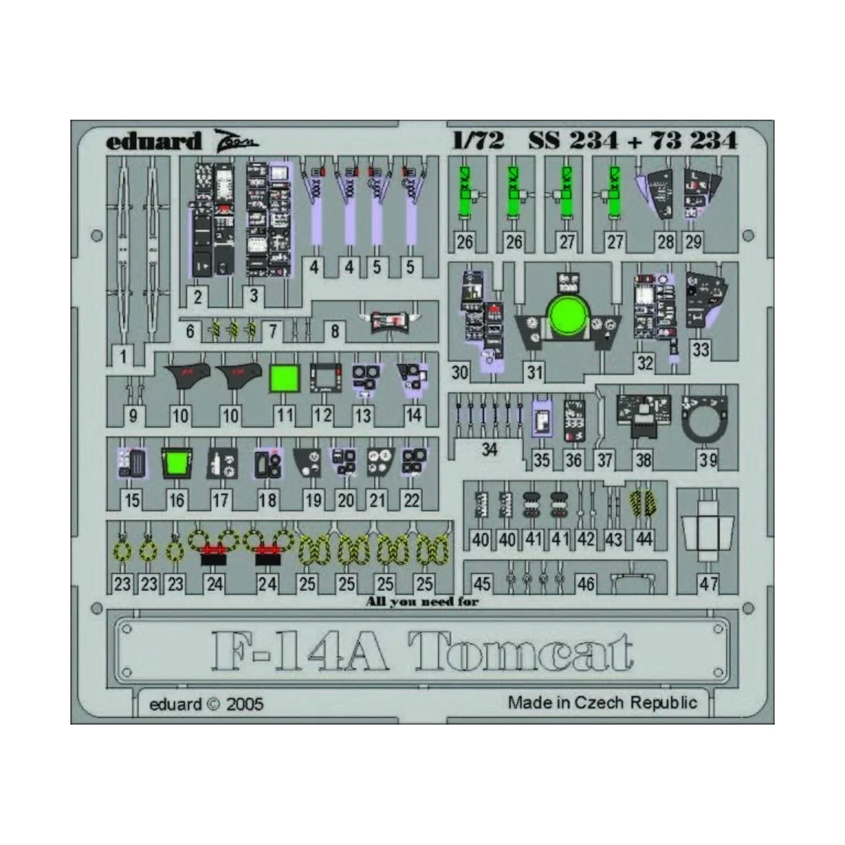 F-14A Tomcat, 1/72 - Eduard Accessories 73234