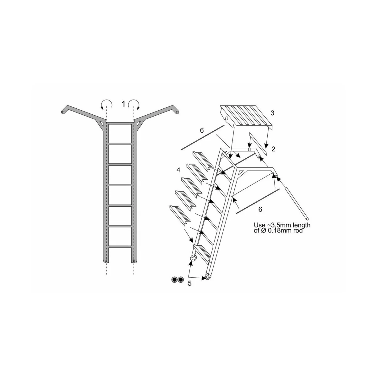 A4 Skyhawk ladder (Platz-Eduard kit), 1/144 - Brengun BRL144158