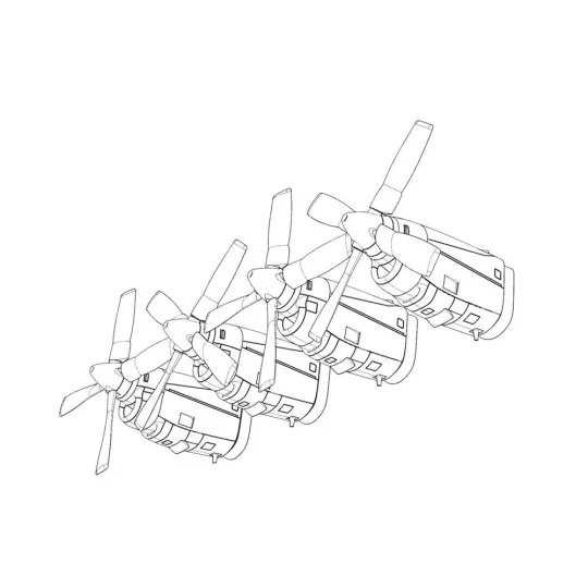 C-130 E-H engine set (Italeri kit), 1/48 - Brengun BRL48125