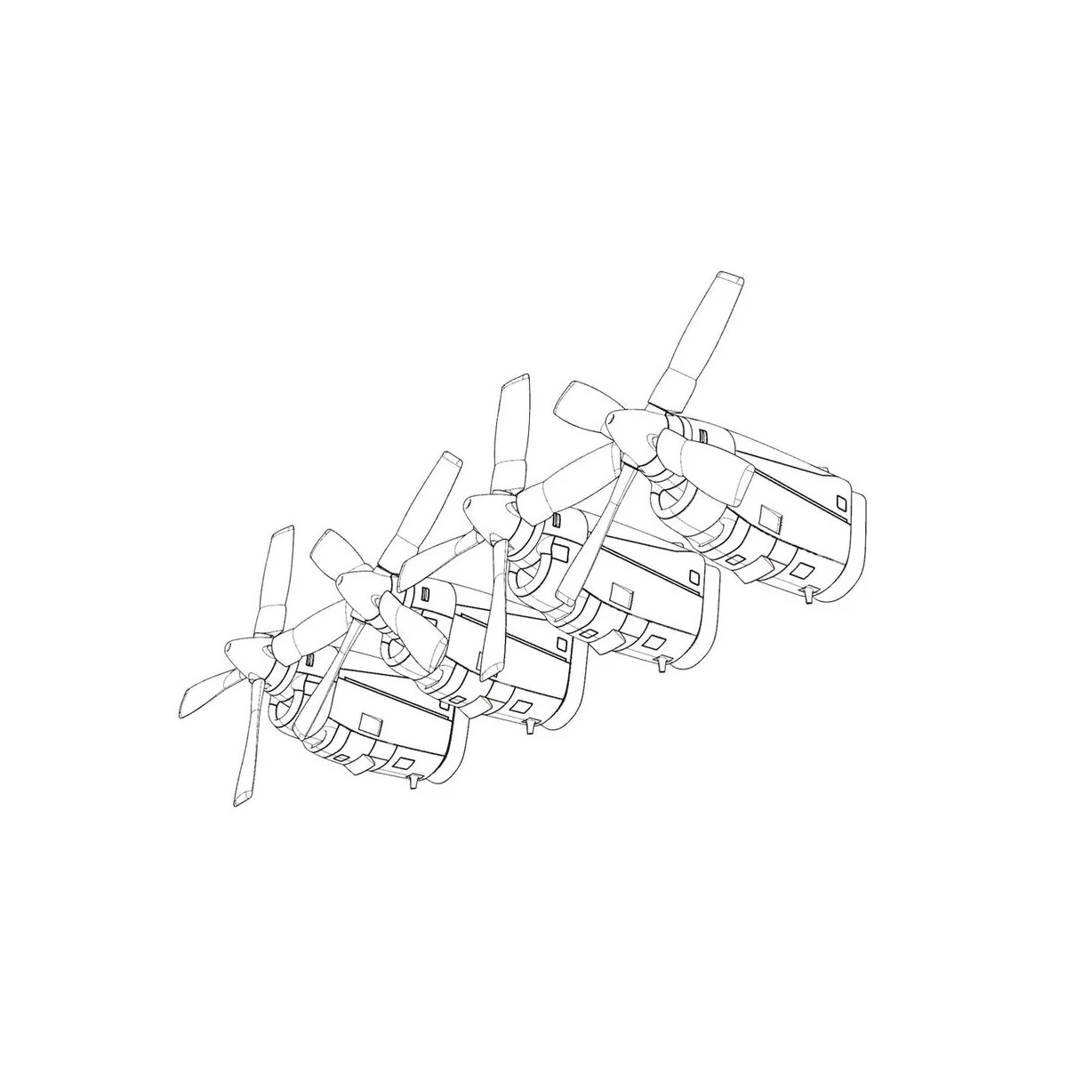C-130 E-H engine set (Italeri kit), 1/48 - Brengun BRL48125