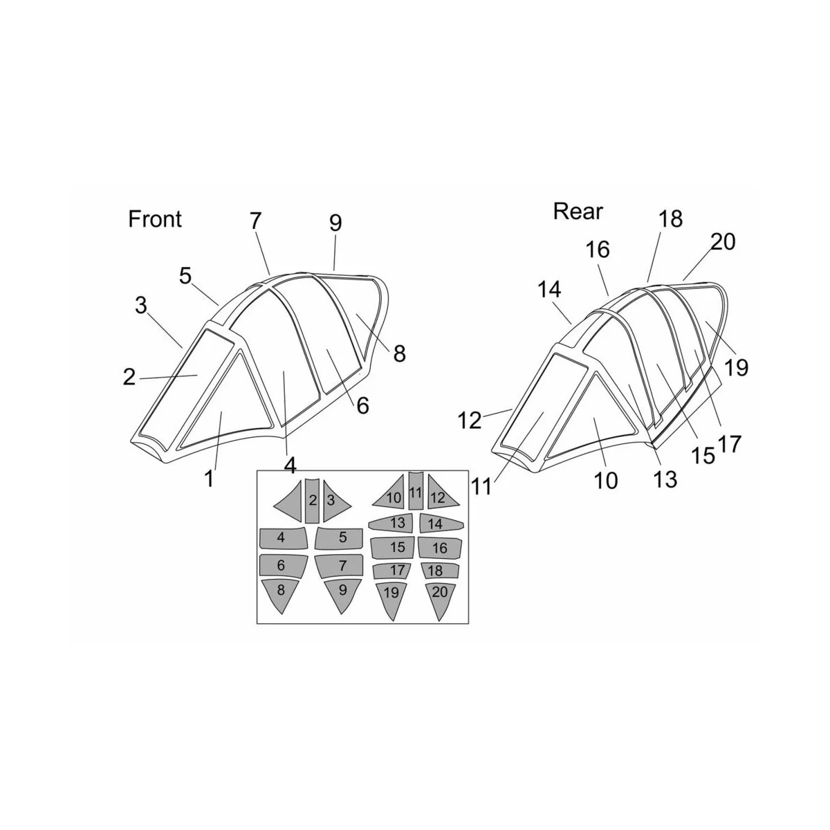 Ohka MXY7-K1 KAI two seats Canopy mask (Brengun kit), 1/48 - Brengu...