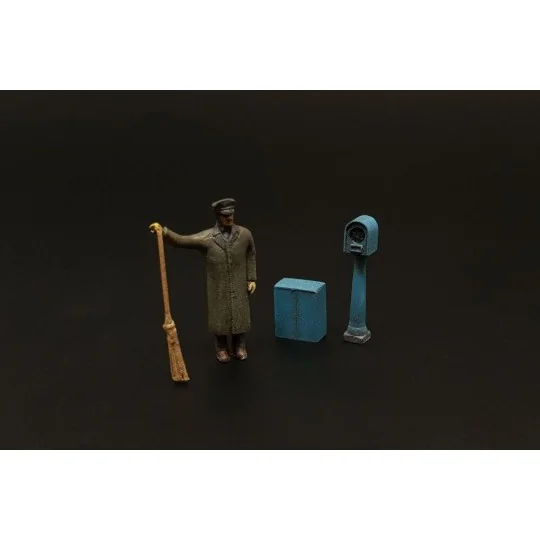 Street sweeper and parking meter, 1/87 - Hauler HLR87202