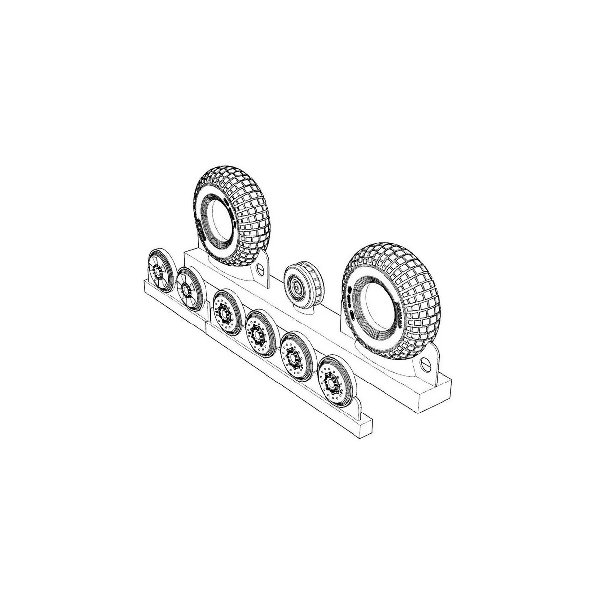 DH 98 Mosquito wheels block thread, 1/72 - Brengun BRL72207