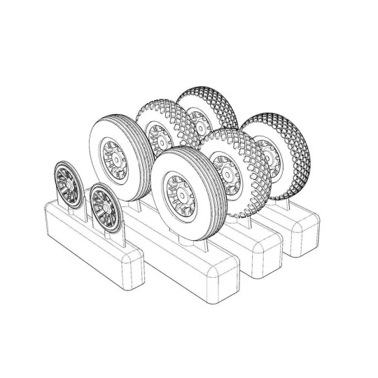 P-47N Wheels (3 type of pattern), 1/72 - Brengun BRL72214