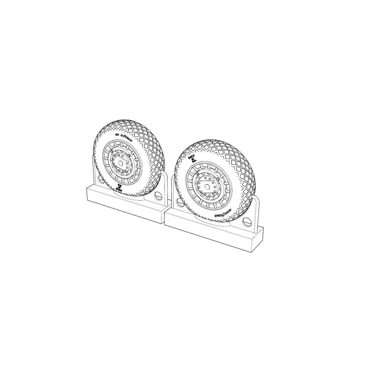 F4U Corsair Diamond Thread Wheels set, 1/72 - Brengun BRL72217