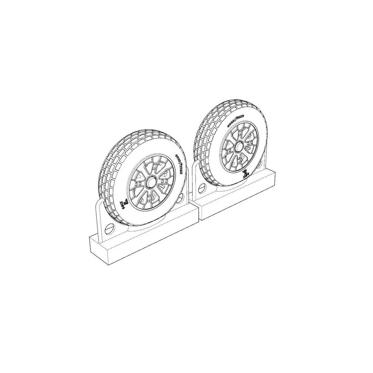 F4U Corsair Block Thread Wheels set, 1/72 - Brengun BRL72218