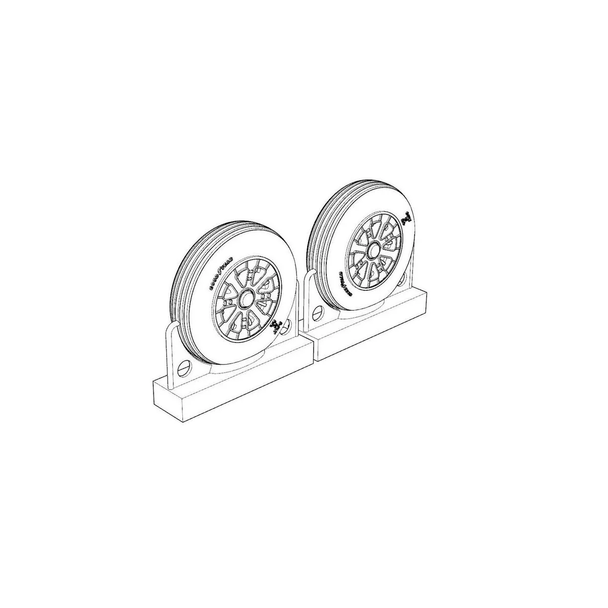 F4U Corsair Ribbed Thread Wheels set, 1/72 - Brengun BRL72219