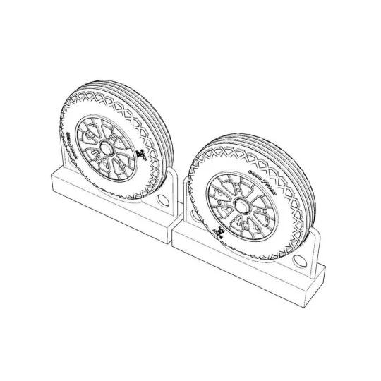 F4U Corsair Ribbed-Diamond Thread Wheels set, 1/72 - Brengun BRL72220