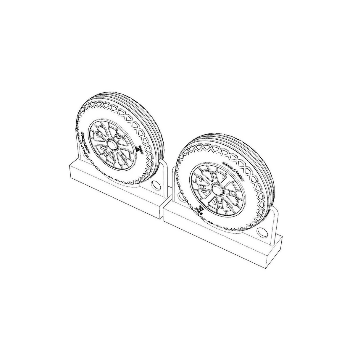 F4U Corsair Ribbed-Diamond Thread Wheels set, 1/72 - Brengun BRL72220