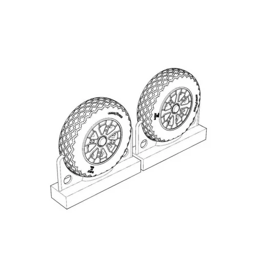 F4U Corsair Cross Thread Wheels set, 1/72 - Brengun BRL72221