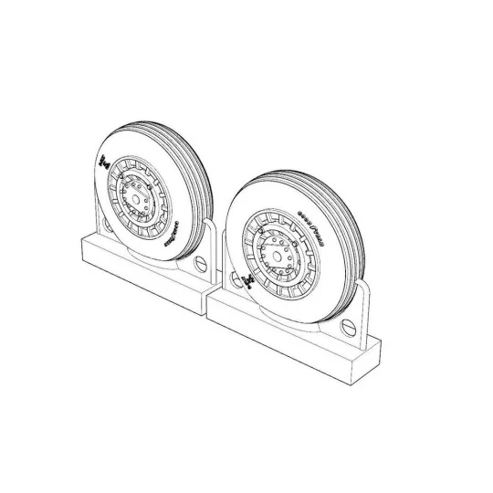 F4U Corsair Ribbed Thread Wheels set, 1/72 - Brengun BRL72219