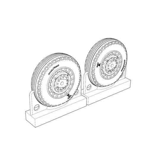 F4U Corsair Ribbed-Diamond Thread Wheels set, 1/72 - Brengun BRL72220