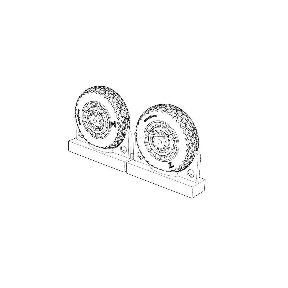 F4U Corsair Cross Thread Wheels set, 1/72 - Brengun BRL72221