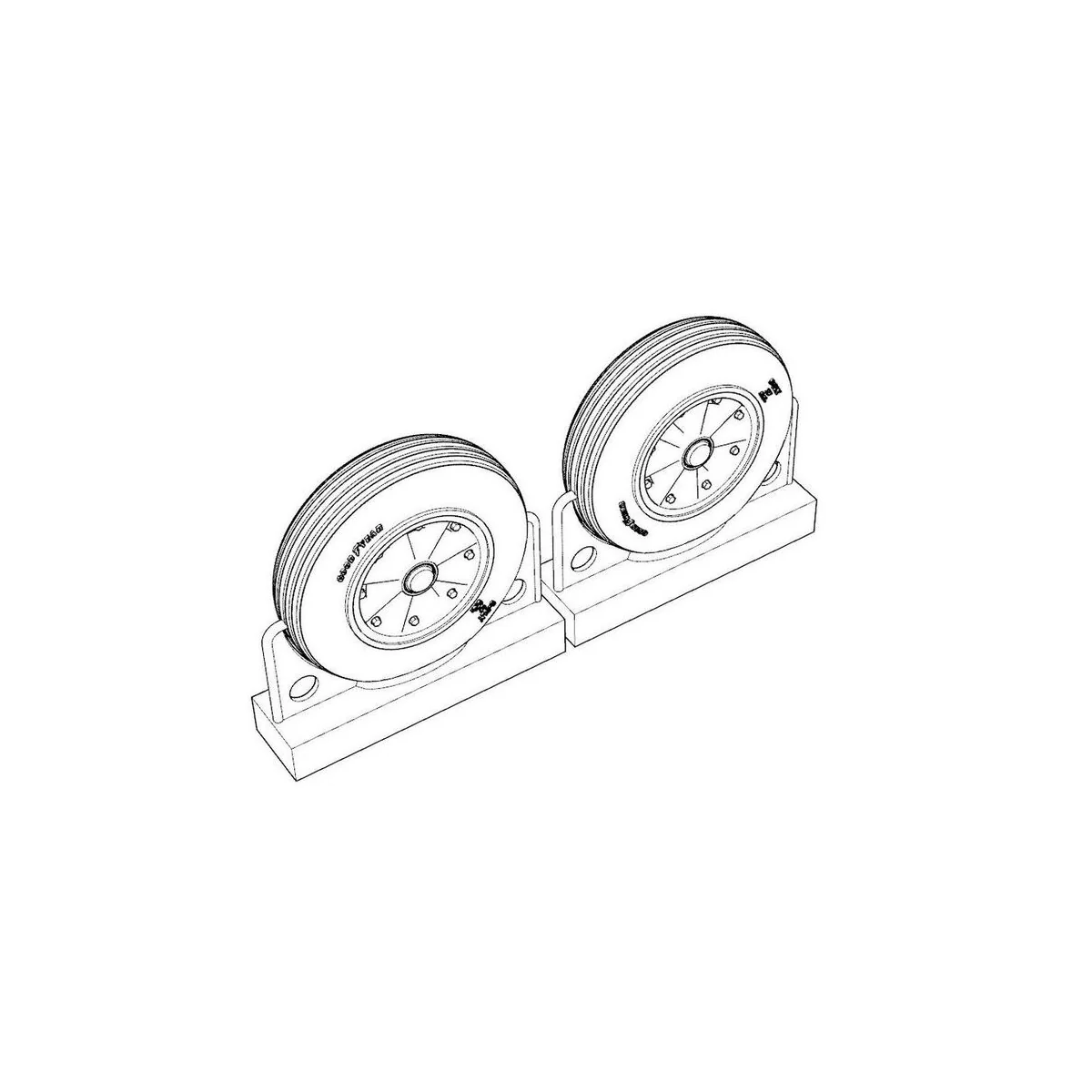 F4U Corsair Late Ribbed Thread (late '50s) Wheels set, 1/72 - Breng...
