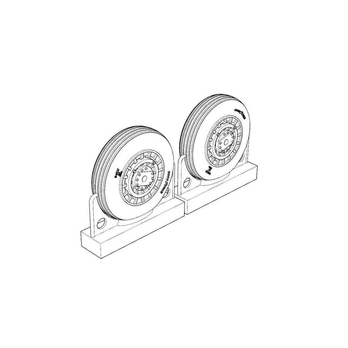 F4U Corsair Late Ribbed Thread (late '50s) Wheels set, 1/72 - Breng...