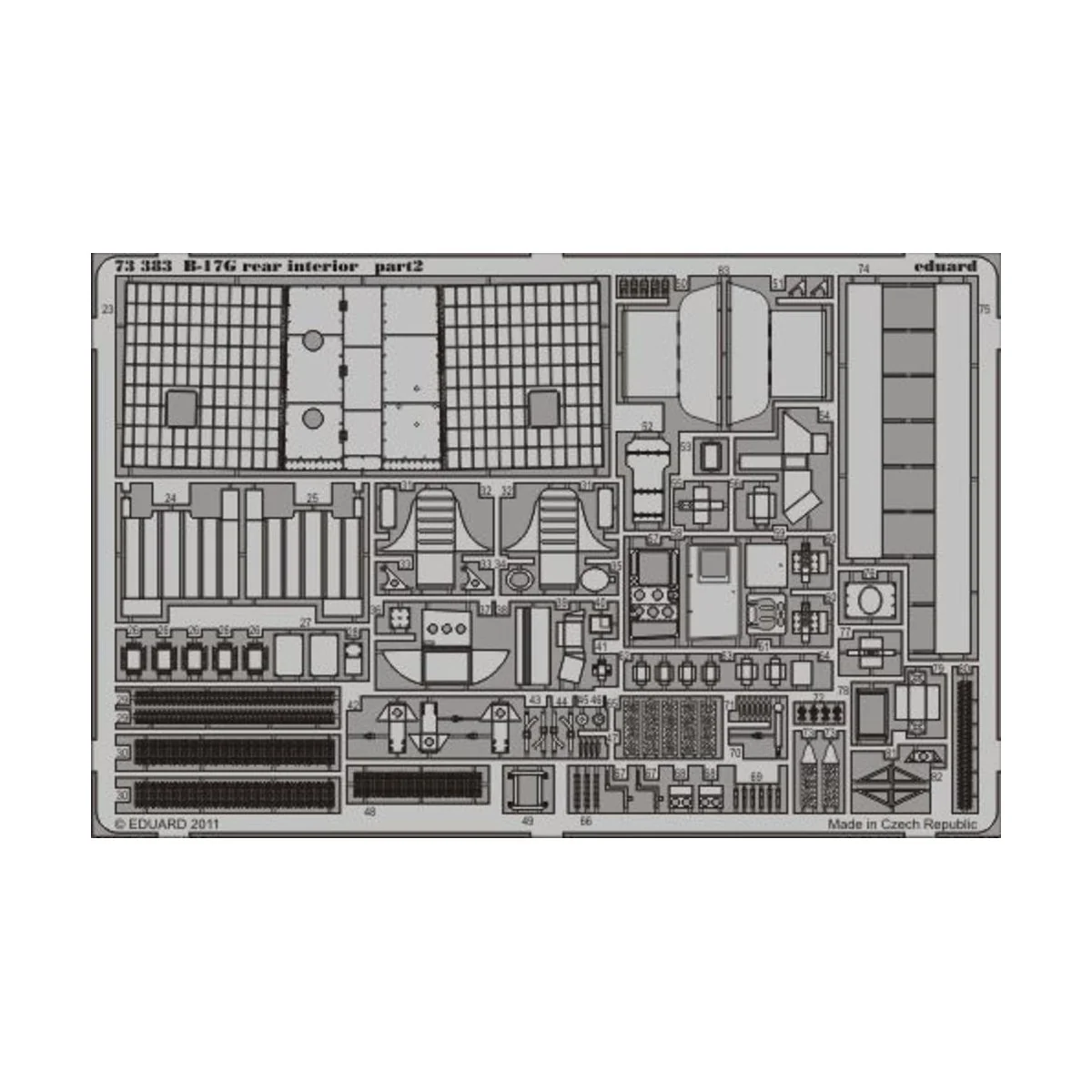 B-17G rear interior for Revell, 1/72 - Eduard Accessories 73383