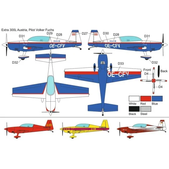 Extra EA-300 4 blade propeller, 1/72 - Brengun BRP72043