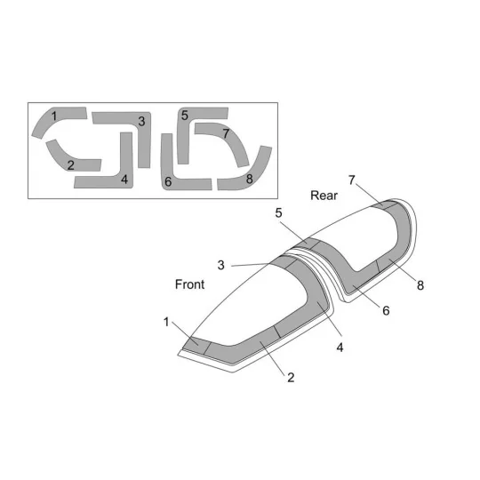 DG-1000S Glider Canopy mask (BRENGUN kit), 1/48 - Brengun BRL48146