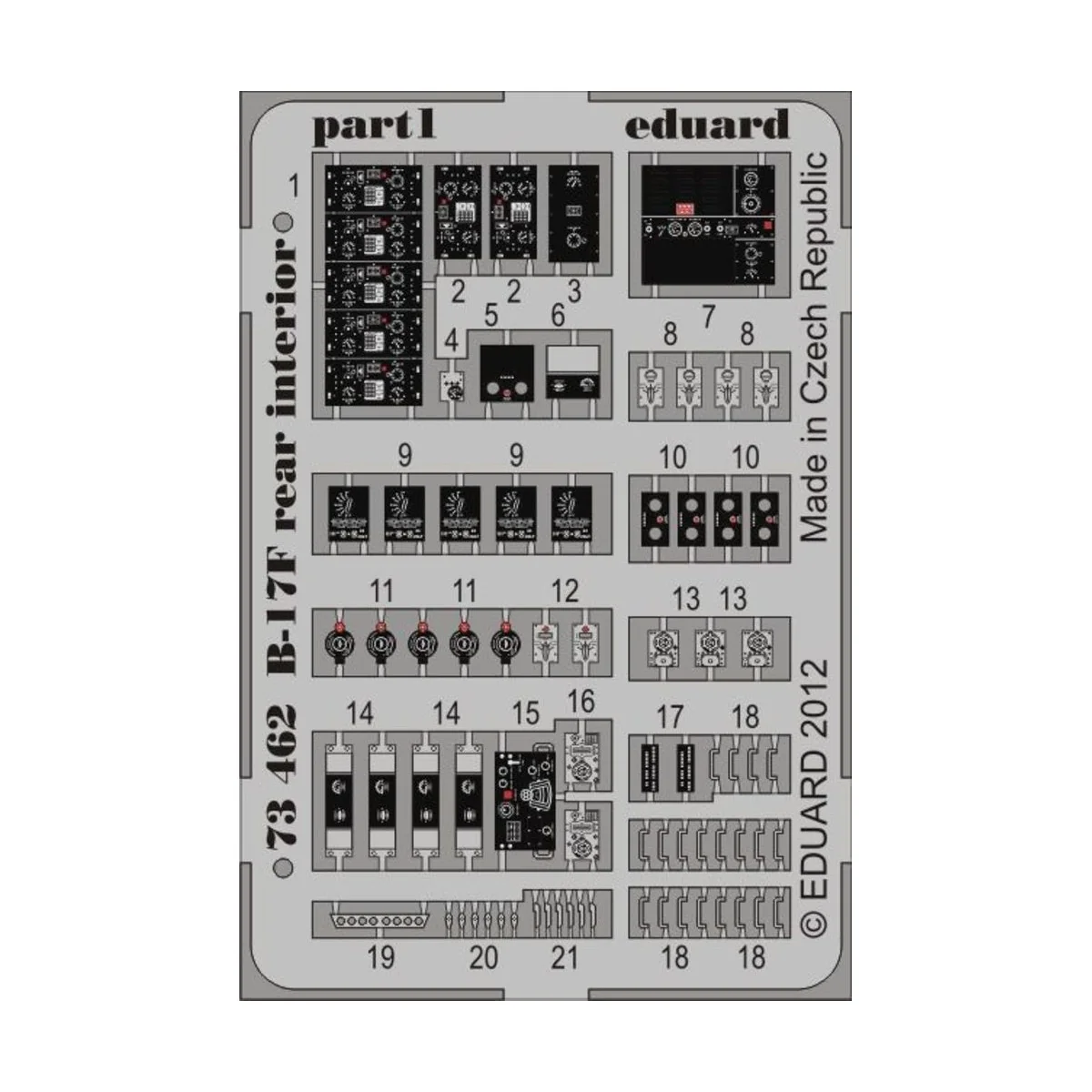 B-17F rear interior for Revell - Eduard Accessories 73462
