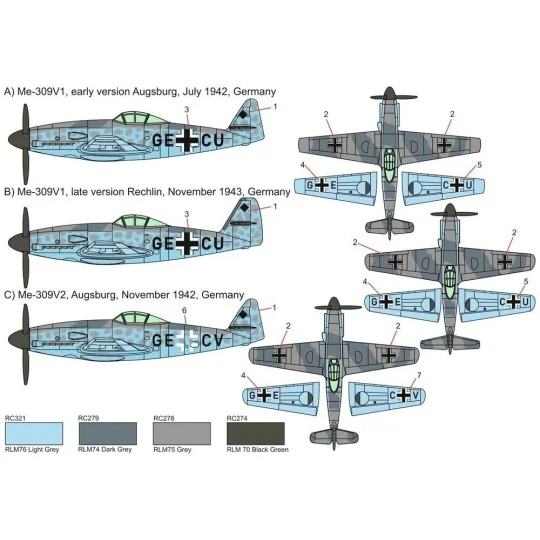 Me-309 V1/V2, 1/144 - Brengun BRP144015