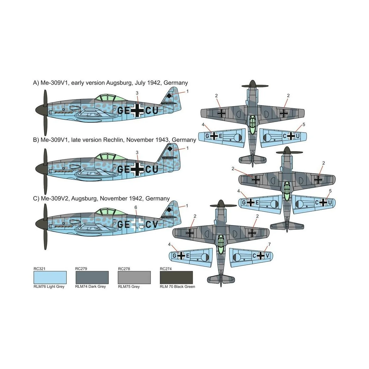 Me-309 V1/V2, 1/144 - Brengun BRP144015