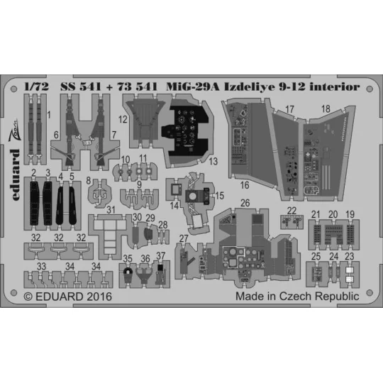 MiG-29A Izdeliye 9-12 for Trumpeter, 1/72 - Eduard Accessories 73541