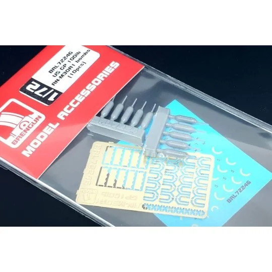 US GP 100lb AN-M30A1 bombs (10pcs), 1/72 - Brengun BRL72246