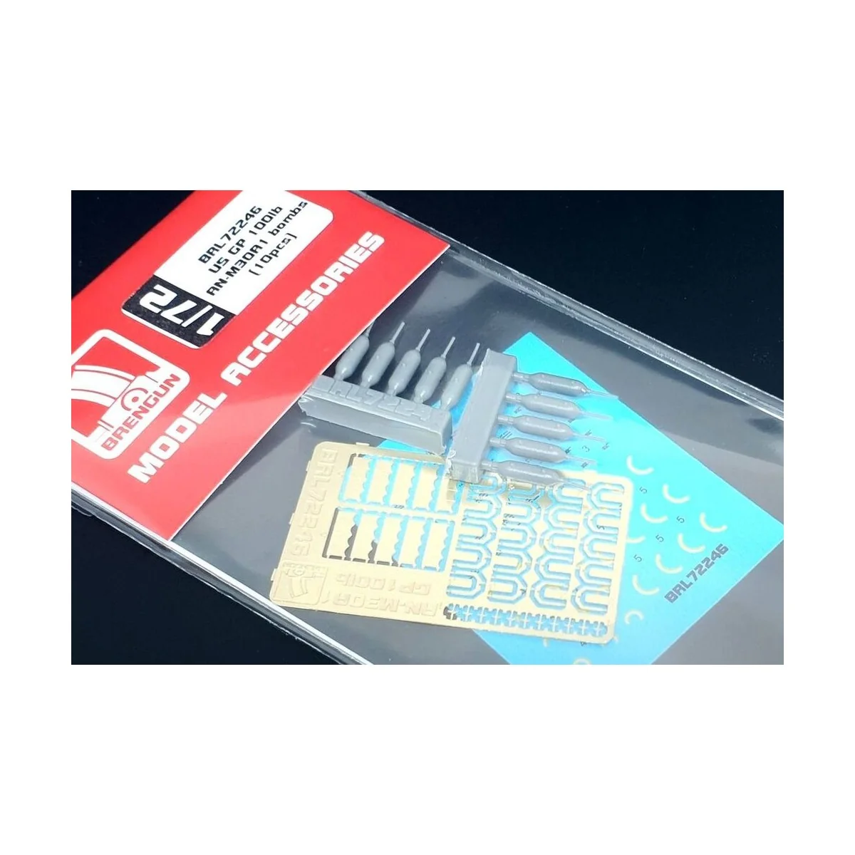 US GP 100lb AN-M30A1 bombs (10pcs), 1/72 - Brengun BRL72246