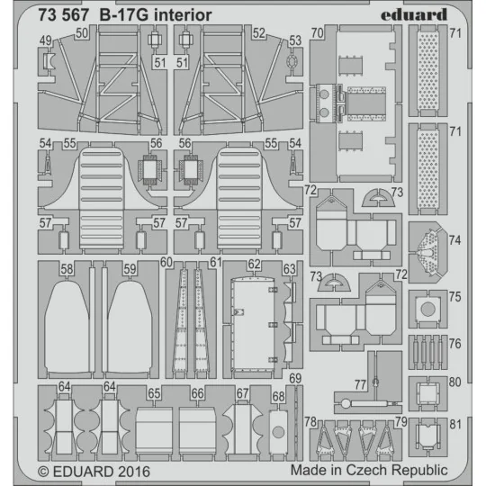 B-17G cockpit interior for Airfix, 1/72 - Eduard Accessories 73567