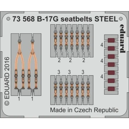 B-17G seatbelts STEEL for Airfix - Eduard Accessories 73568