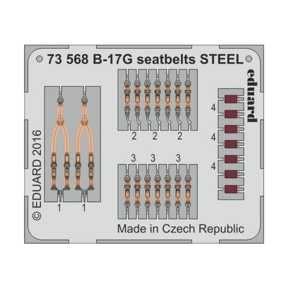B-17G seatbelts STEEL for Airfix - Eduard Accessories 73568